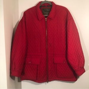 Express Red Quilted Jacket Womens M with Inside Pull String 4 Pocket